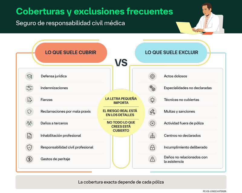 Responsabilidad civil médica: qué cubre y qué no conviene dar por supuesto