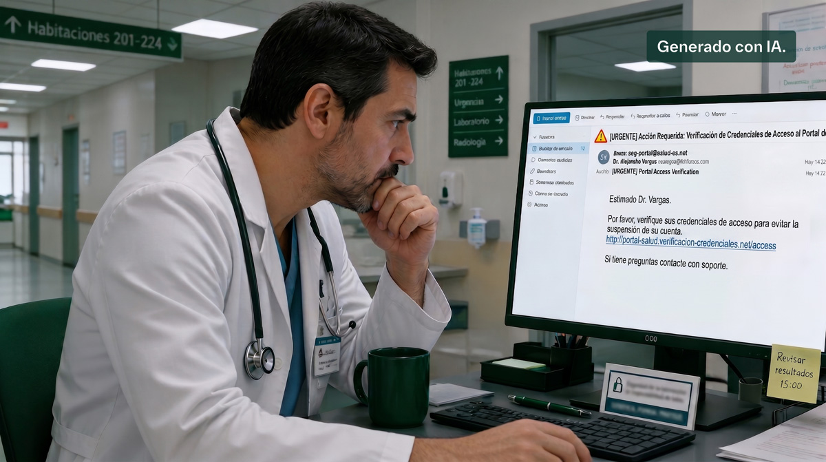 ¿Correo urgente o phishing? Señales de alerta para proteger a los profesionales sanitarios